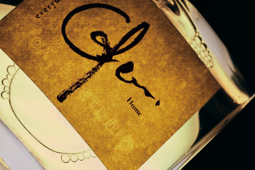 Everyday Poetics fragrance bottle label close up.